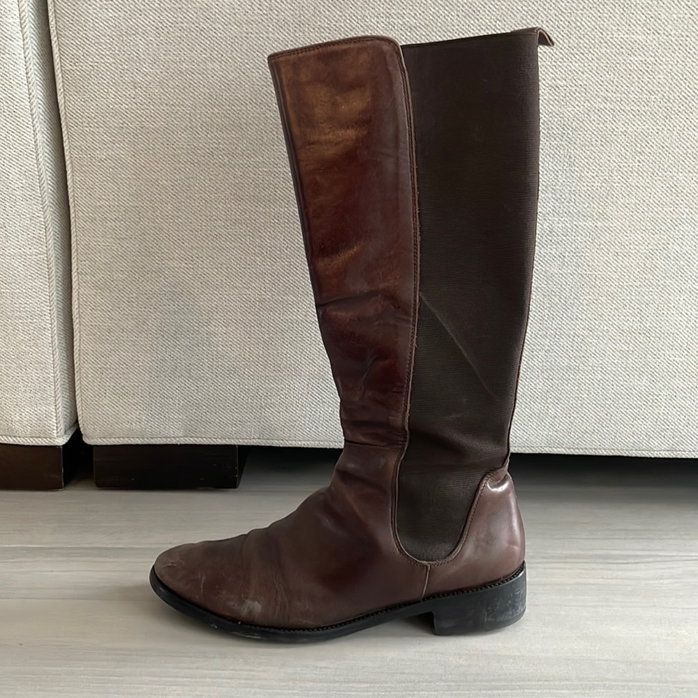 Brown genuine leather boots from Italy